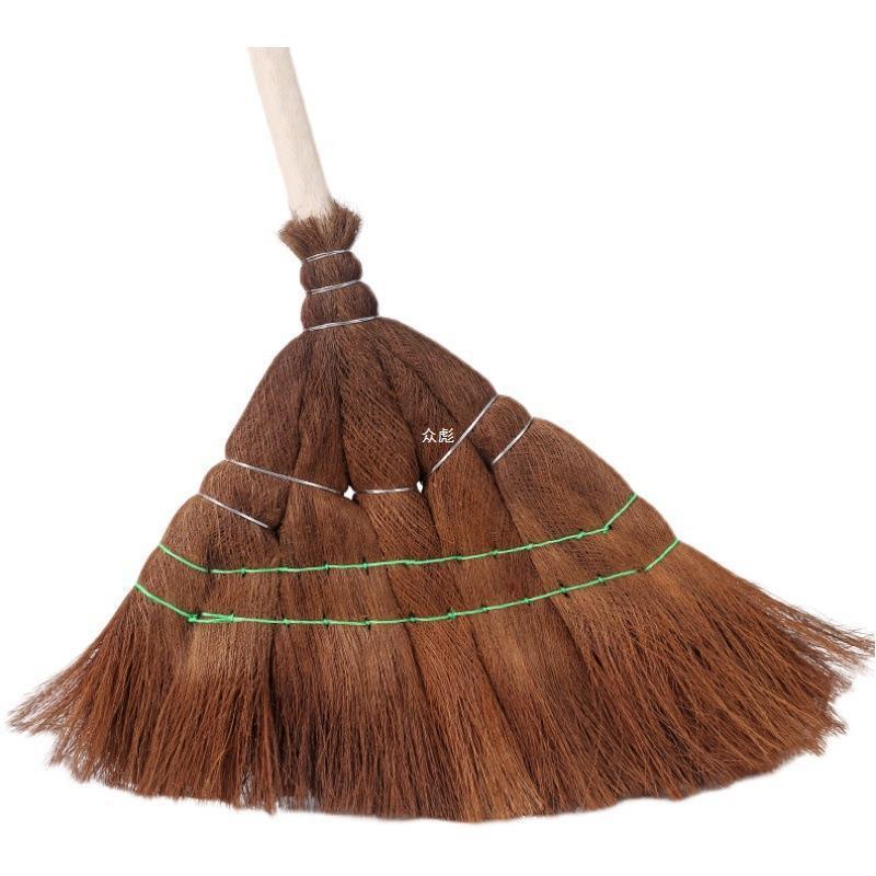 棕榈扫把工厂车间老式棕毛扫帚家用簸箕扫院子长柄扫地笤帚日