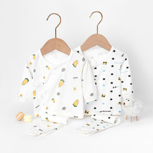婴儿纯棉分体两用档和尚服套装男女宝宝四季款系带睡衣新生儿系带