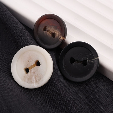 大衣风衣上衣西装裤子袖子圆形树脂二眼花纹男女士高档纽扣子