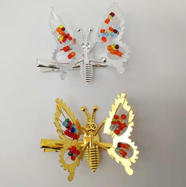 蝴蝶发卡怀旧抖动颤蝶老式小女孩儿童会动的蝴蝶发夹小时候发饰