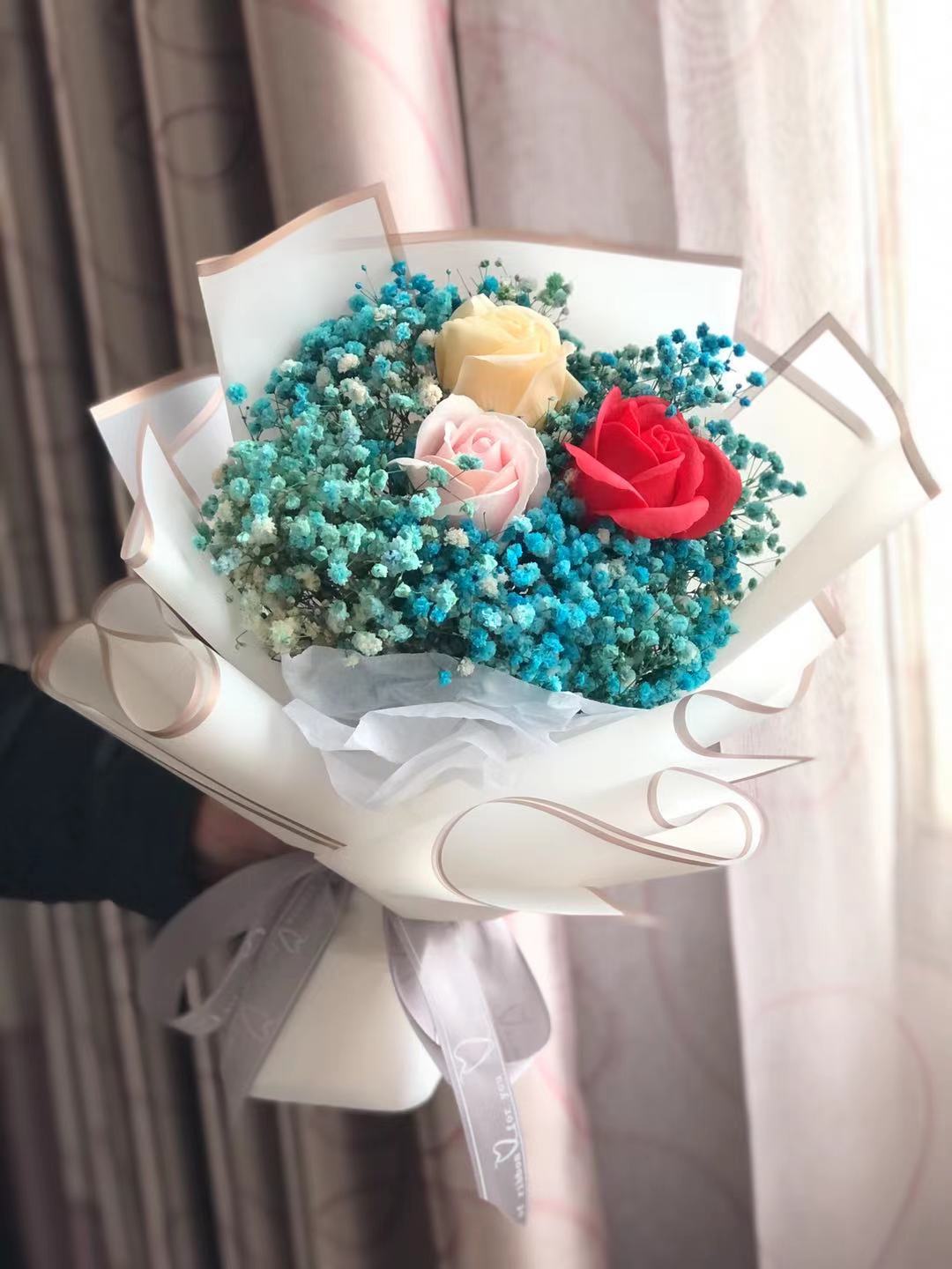 七夕情人节礼物送男女友老婆女生实用浪漫满天星干花大束花束