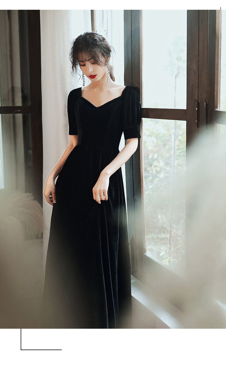 黑色晚礼服女气质显瘦宴会2022新款演出服合唱团礼服长裙年会礼服