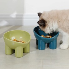 批发猫咪用品斜口喝水猫碗防打翻宠物护颈猫粮PP食具狗狗象腿狗碗