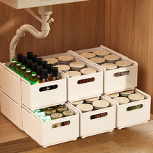 可伸缩厨房收纳盒橱柜深柜抽屉收纳盒子直角储物零食分隔整理神器