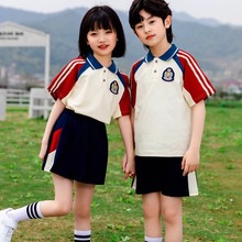 2024新款幼儿园服小学生校服短袖两件套夏季套装学院风运动风男女