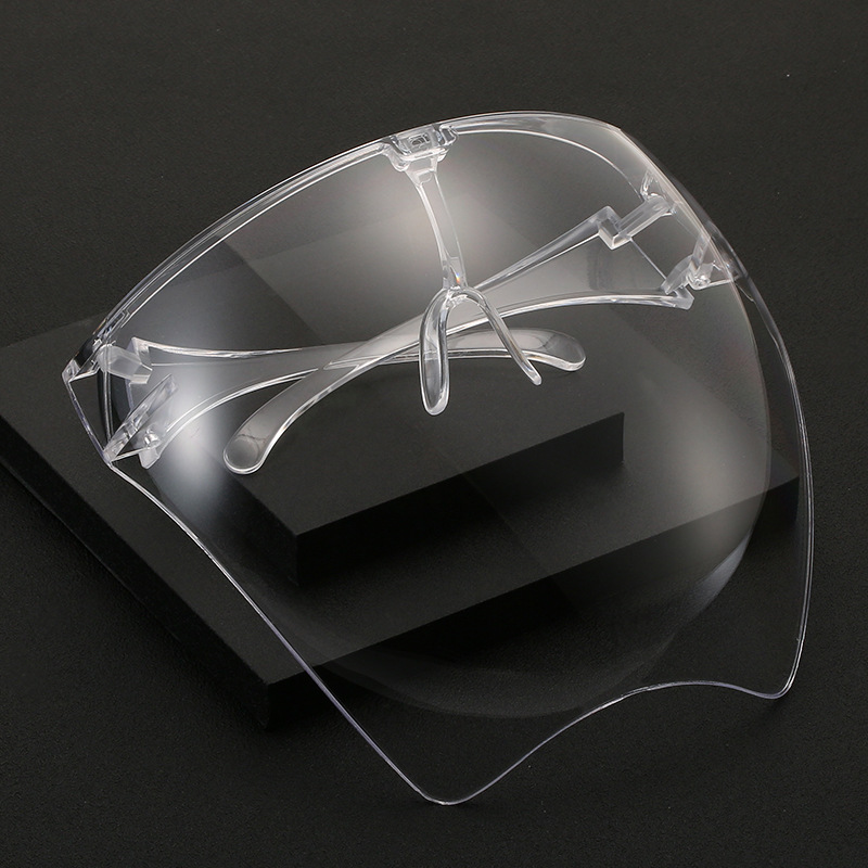新防护面罩塑料透明隔离防飞沫双面防雾面屏防油烟太空面罩太空镜
