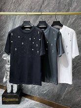 正确版Chrome Hearts 23ss满天星十字架短袖跨境批发纯棉男士T恤