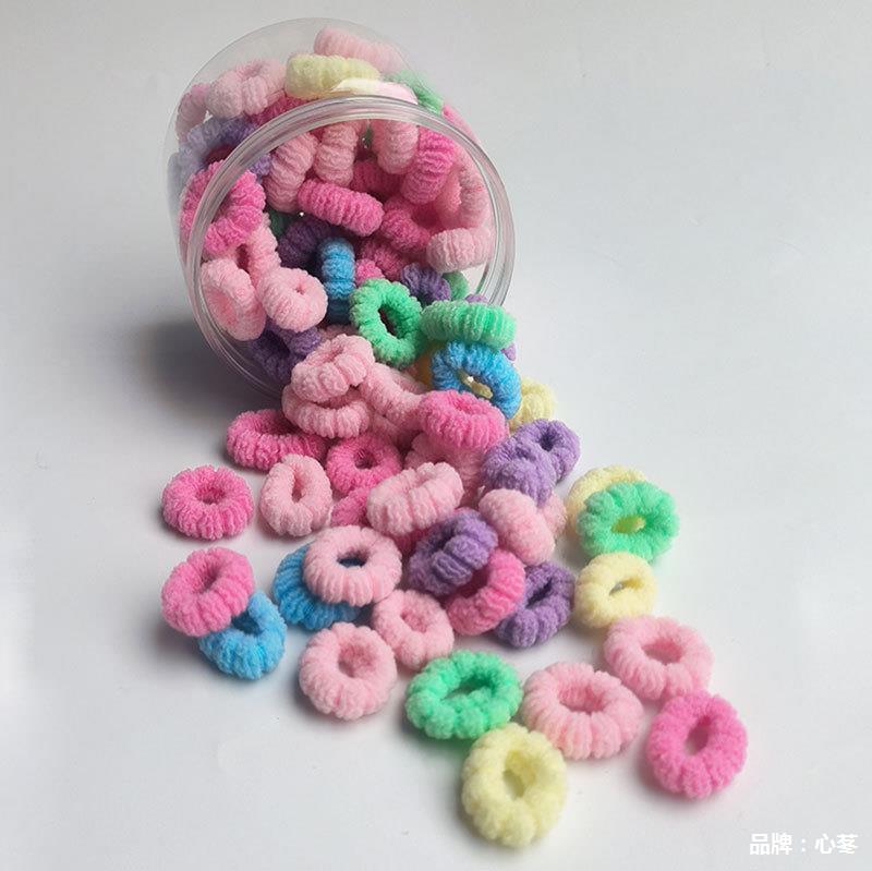 Fluffy Baby Hair Ring Soft Baby Hair Rope Five Petal Flower Towel Ring Hair Friendly String Children's Thumb Small Rubber Band