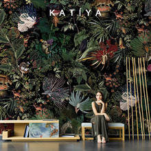 Katiya进口美式动物墙纸背景墙电视机壁布法式卧室餐厅壁纸壁画8d