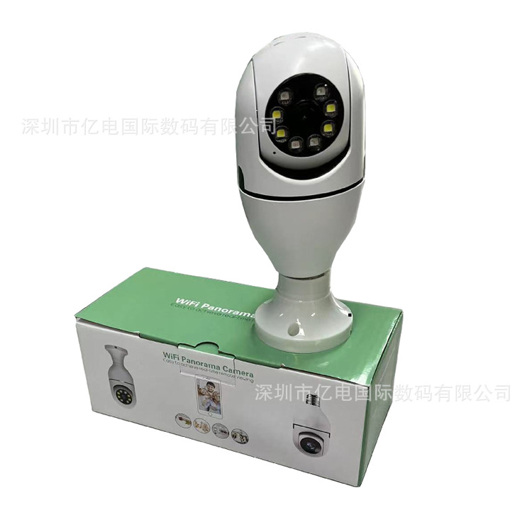 E27 Bulb Camera 360 Degrees WiFi Remote Home Surveillance Camera Intelligent HD Night Vision Full Color Lamp Holder