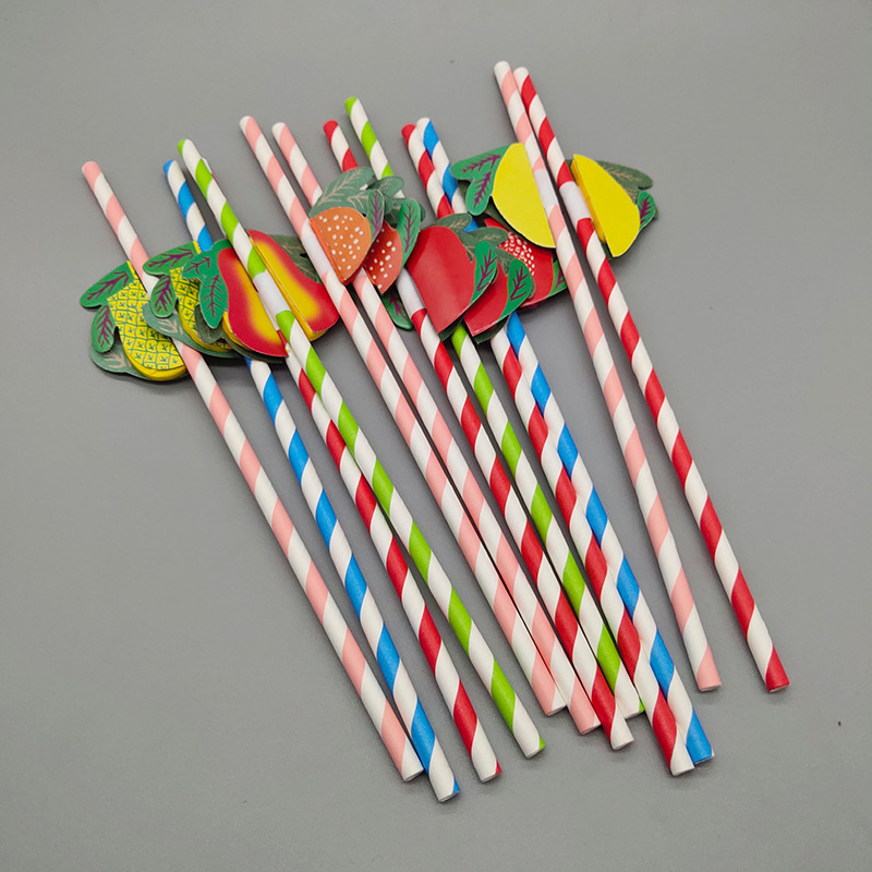 24cm lengthened paper straw stereo honeycomb dessert table beverage 50 decorative colorful fruit shape straws