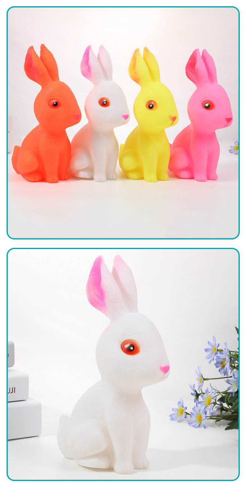 搪胶仿真动物惨叫兔子捏捏叫小兔子儿童发声玩具解压怪叫玩具批发