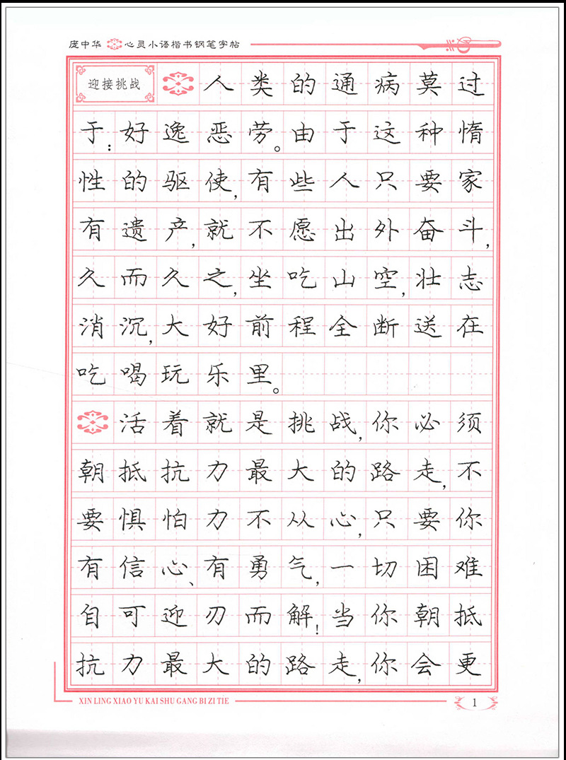 心灵小语庞中华楷书钢笔书法练字帖学生成人漂亮字优美句子类练习