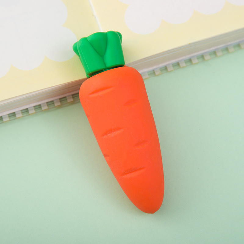 Big Mac Fruit Carrot Eraser Cute Eraser Clean Seamless Student Dandruff-Free Eraser Creative Stationery