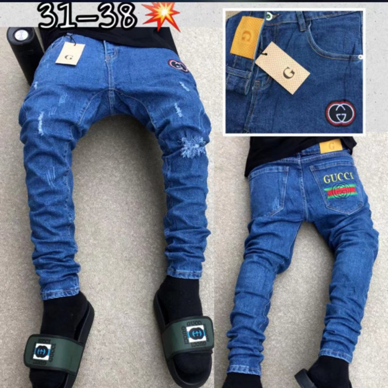   Stretch Jeans Nigeria African Feet Applique Factory to Undertake Orders Cross-Border Jeans