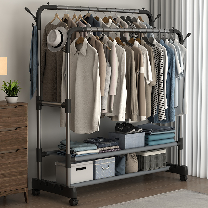 移动衣柜简单出租屋经济型2022新款家用卧室简约现代阳台晾晒衣架