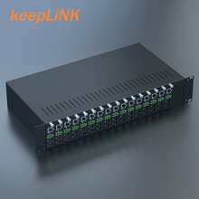 keepLINK16槽光纤收发器机架 插卡式收发器机箱含16台千兆单模单