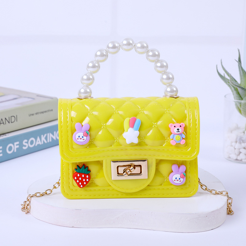 2023 New Cross-Border New Arrival Handbag Handmade Patch Shoulder Crossbody Mini Pearl Tote Gel Bag