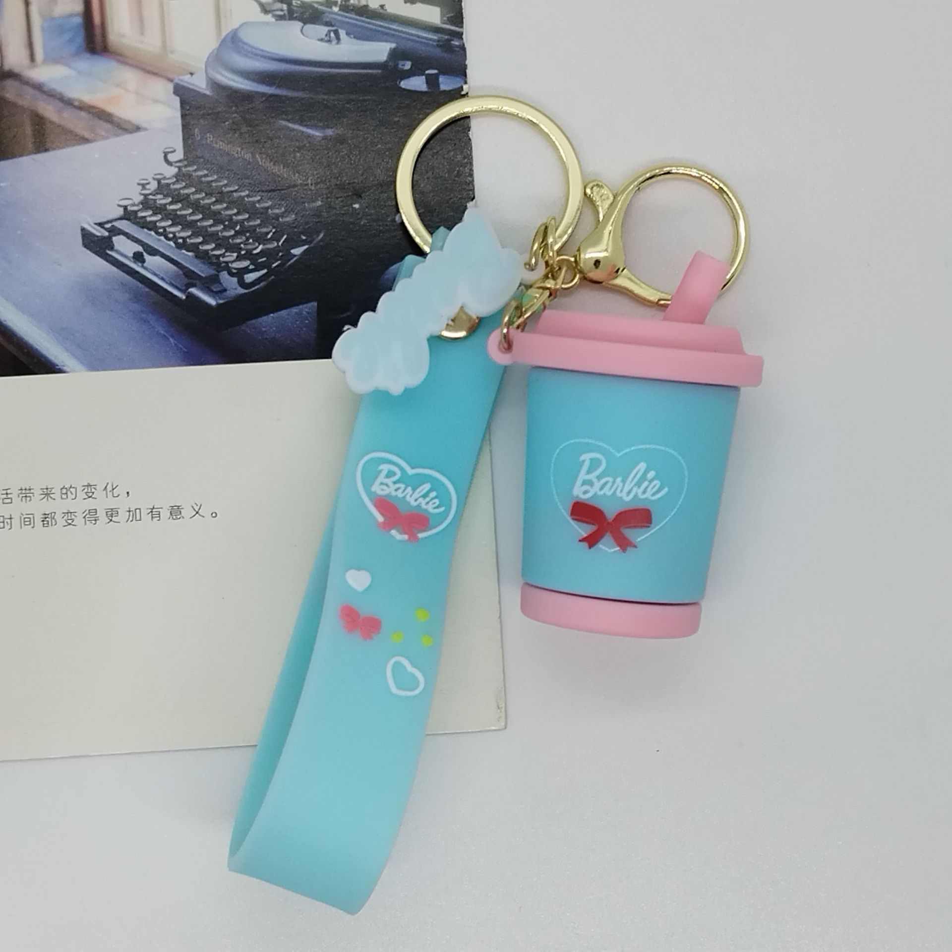 New Cross-Border Creative Cartoon Barbie Cup Keychain Pendant Bag Car Key Chain Accessories Gift Wholesale