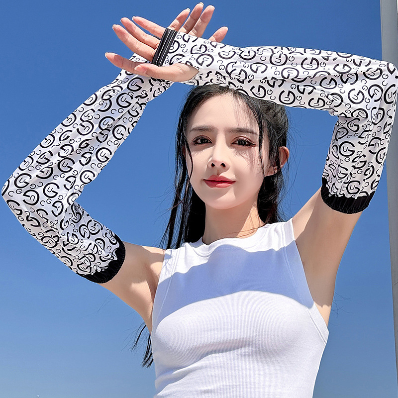 Summer New Viscose Fiber Sun-Protection Oversleeves Women's UV Protection Driving and Biking Arm Protector Loose Sun Protection Ice Sleeve Wholesale