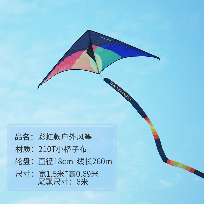 Triangle New Children's Cartoon Kite Breeze Easy to Fly Fishing Rod Internet Celebrity Kite Wholesale Outdoor Sports Toys