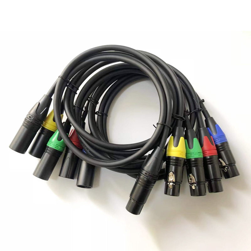 彩色头卡侬公母线麦克风话筒连接线 xlr平衡卡龙线 卡农线音频线