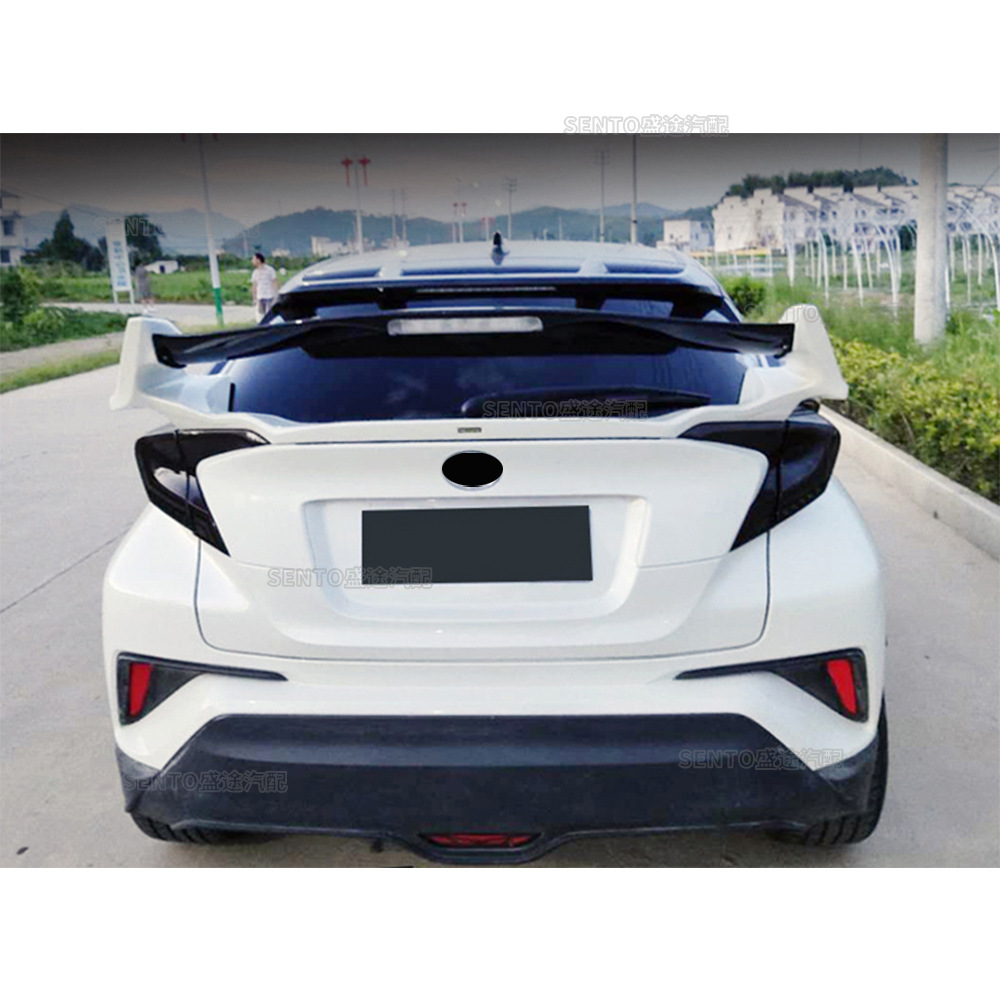 适用于2016-2020丰田奕泽 chr改装大尾翼定风翼带led灯尾翼扰流板