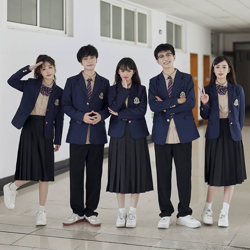 班服大学生三件套中学生韩系学院风校服套装诗歌朗诵演出服装新款