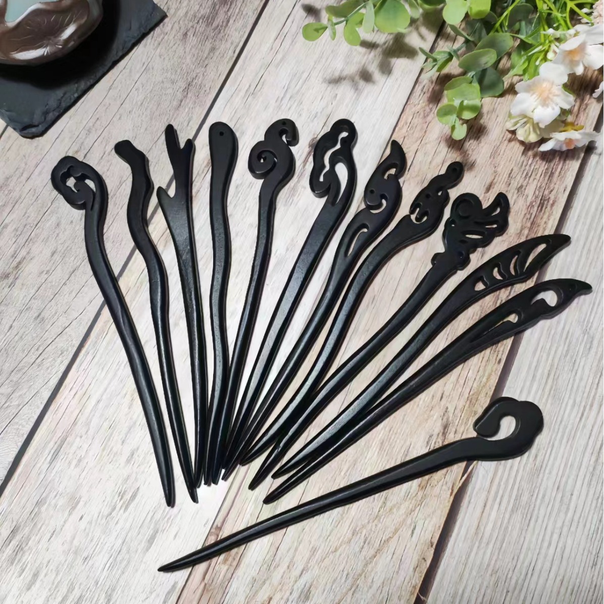 wooden hairpin new chinese style high sense female ancient style updo wooden hairpin simple diy wooden hair clasp semi-finished product plain hairpin