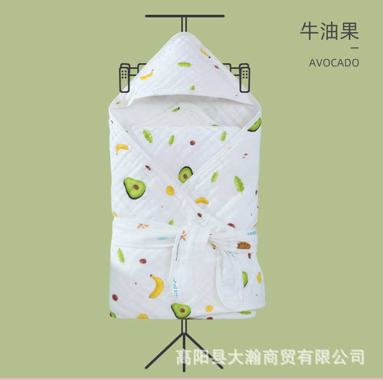 Cotton Gauze Blanket Hooded Baby Windproof Cape Newborn Delivery Room Swaddling Towel Baby Sleeping Bag Cotton Quilt