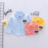 2021 Spring and autumn season Korean Edition children shirt singleton jacket Twill Lapel Chao Tong Long sleeve shirt wholesale