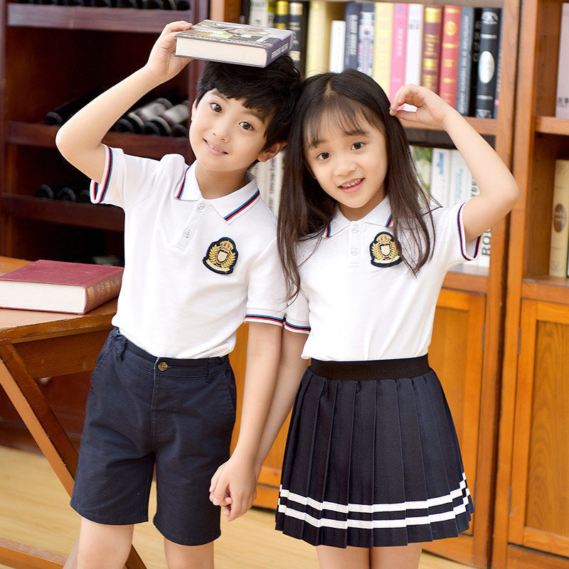 小学生毕业照服装校服套装短袖男女童装英伦风夏季班服幼儿园园服