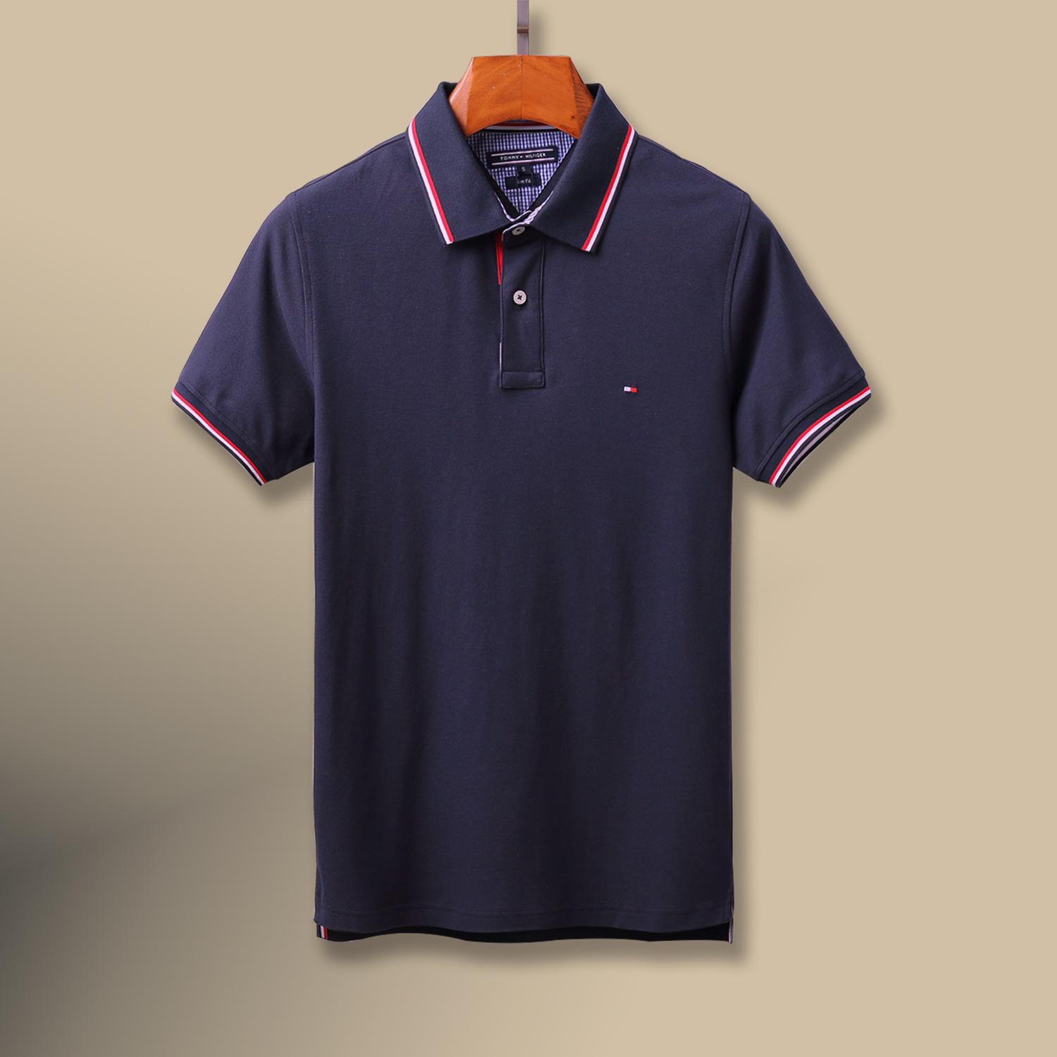 外贸汤米t恤男式短袖t恤男士polo衫纯棉翻领宽松大码休闲爸爸装