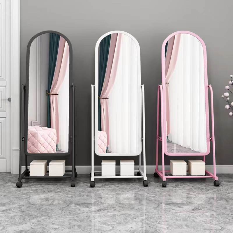 Mirror Dressing Mirror Full-Length Mirror Simple Dormitory Stereoscope Clothing Store Full-Length Mirror Girls Bedroom and Household Floor Mirror