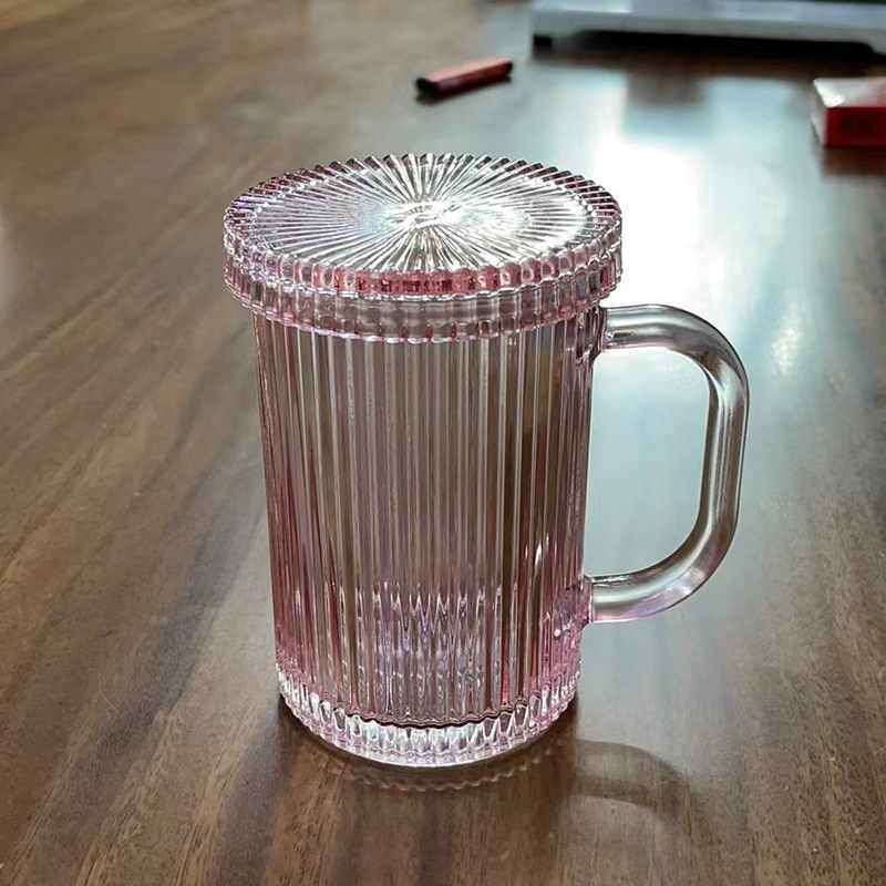 Vertical Stripe Glass Mug Drinking Cup