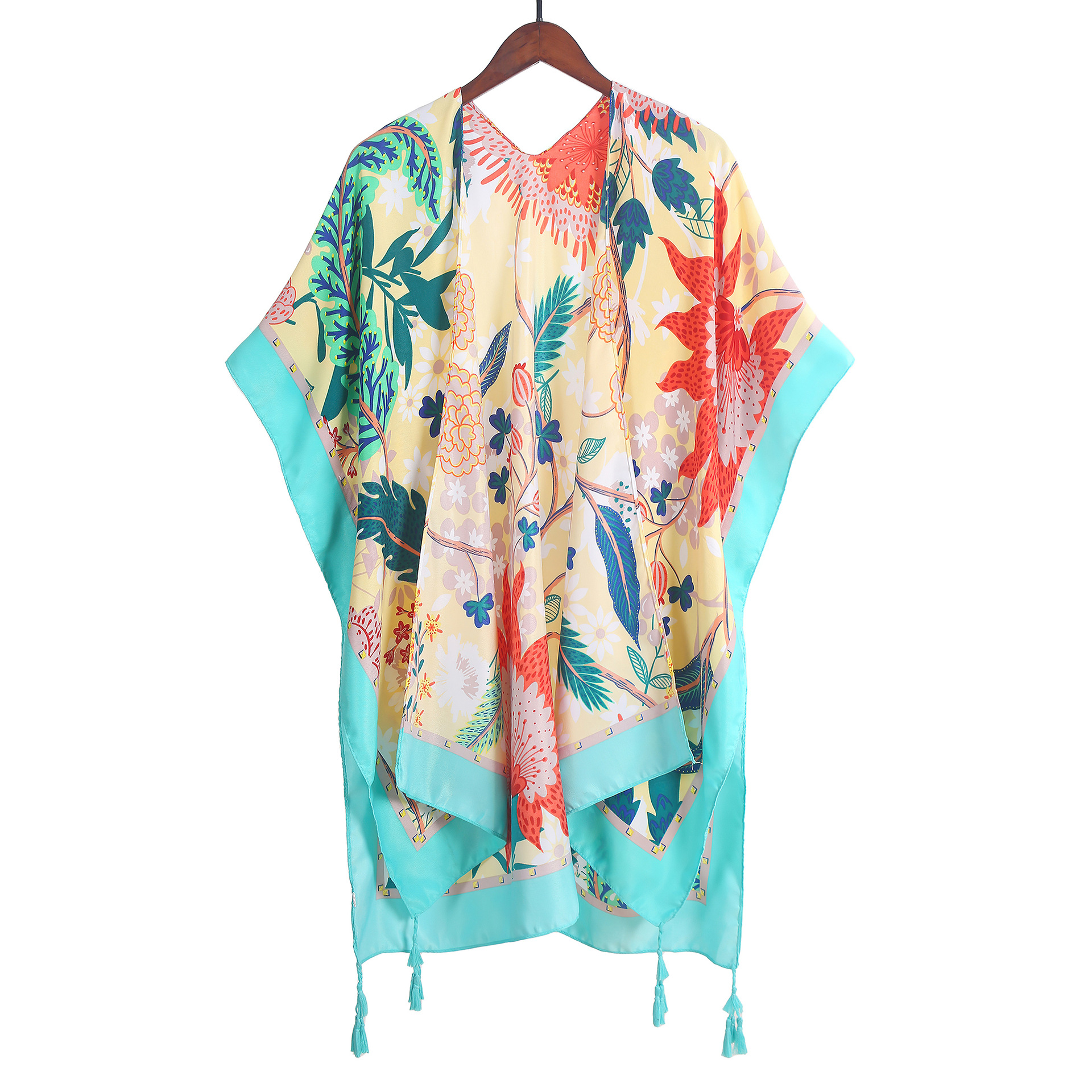 Spring and Summer European and American New Beach Sun-Proof Sun Protection Clothing Printed Bohemian Pattern Fashion Cardigan Blouse Shawl