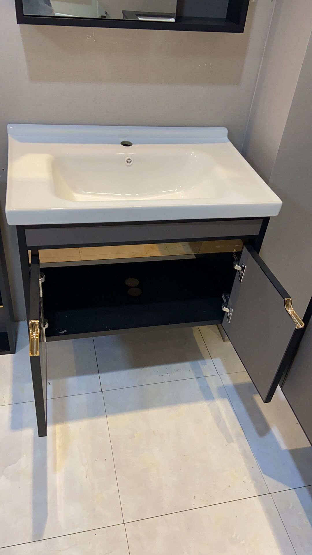 加厚太空铝浴室柜组合全铝岩板盆洗手盆智能镜卫生间洗脸洗漱台