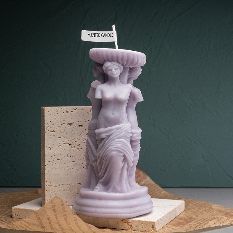 3-Side Broken Arm Venus Aromatherapy Candle Venus Goddess Columnar Sculpture Shape Candle Fragrance Candle