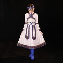 蒙古族儿童蒙古舞蹈演出服新款女童蒙古舞蹈服少数民族服筷子舞蹈
