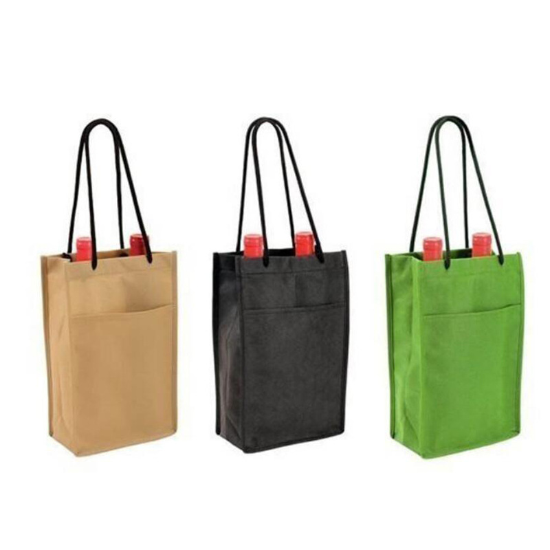 厂家定做牛津布双瓶酒袋尼龙绳带 香槟 葡萄酒手提袋 定制logo