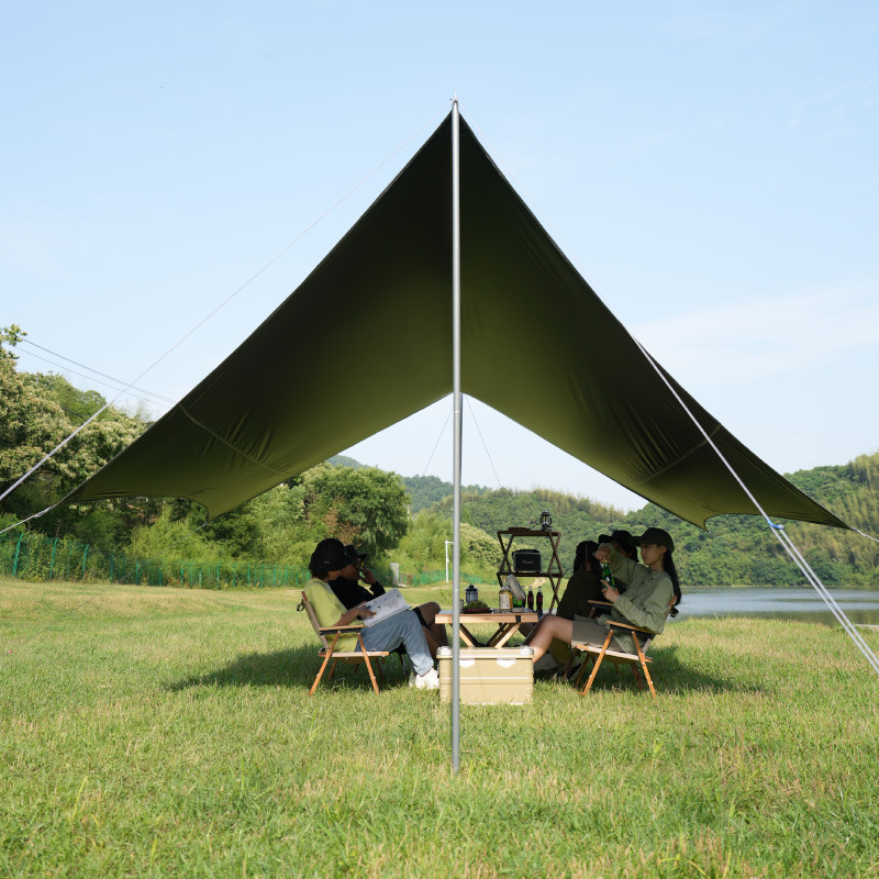 Source Factory Vinyl Canopy Tent Outdoor Camping Sunshade Portable Camping Sun Protection Butterfly Hexagonal Sunshade