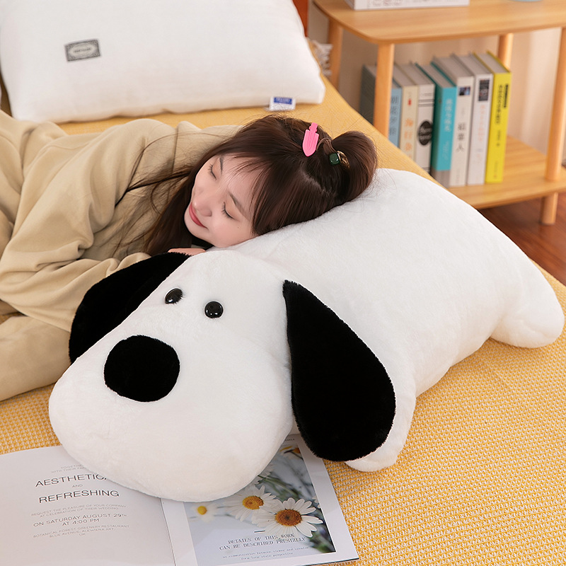 Cross-Border Black and White Pacha Dog Doll Plush Toys Long Sleeping Pillow Sitting Dog Ragdoll Doll Wholesale