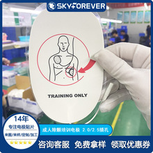 成人除颤电极片 AED训练机电极片培训教学专用泡棉线式除颤电极片