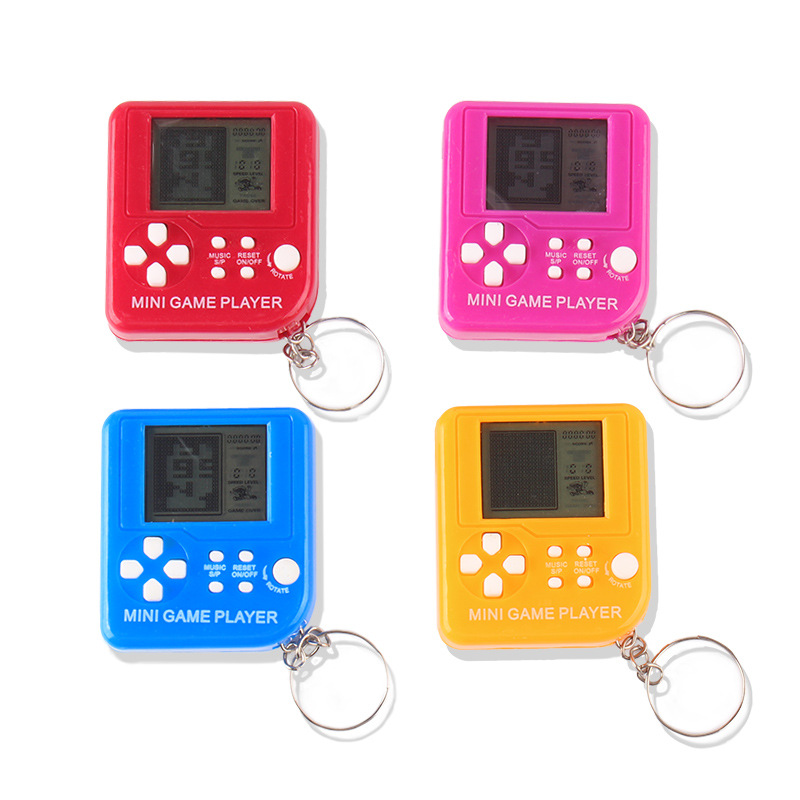 Cross-Border Supply Tetris Game Console Handheld Game Machine Mini Electronic Game Machine Key Ornament Toys