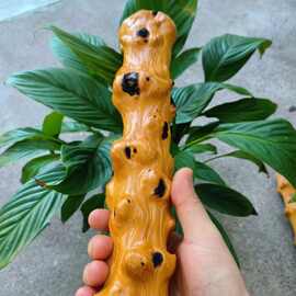 云南对节木短棍手工原木棍个性手把件精品文玩摆件疙瘩棍按摩把玩