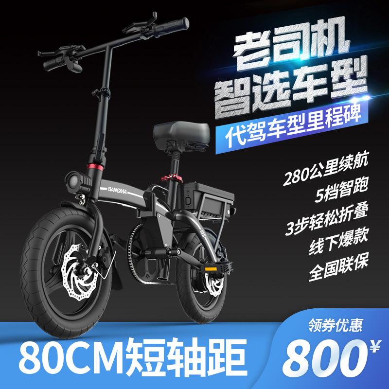 浜马代驾折叠电动自行车新国标小型电动车女士锂电池车成年代步车
