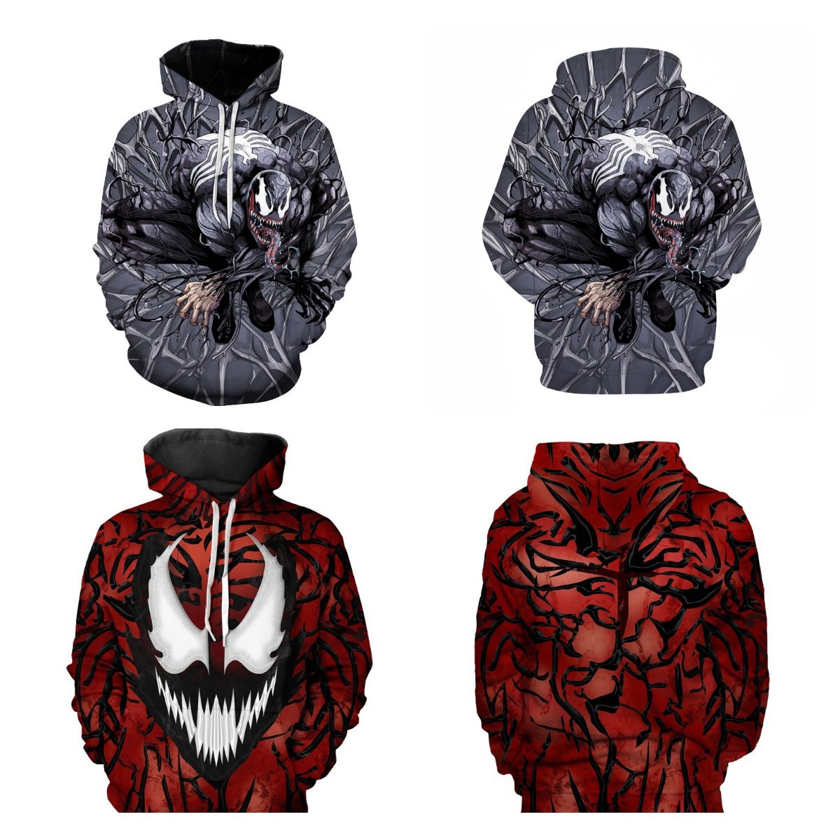 新款 漫威英雄毒液2屠杀 cosplay动漫 3d数码印花 休闲连帽衫卫衣