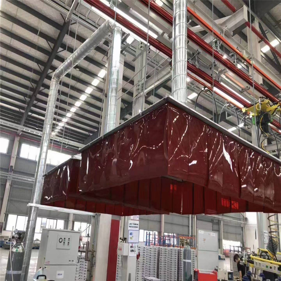 加工电焊挡光帘焊接遮光帘切割飞溅保护帘移动红色遮光帘专业生产