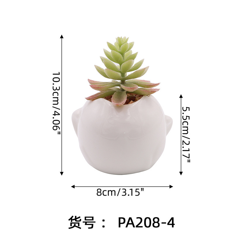 Cross-Border New Arrival Simulation Multi-Meat Potted Plant Cartoon Animal Ceramic Potted Plant Fake Flower Furnishings Decorative Greenery Wholesale