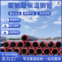 预制直埋聚氨酯硬质泡沫保温钢管热力管供暖架空地埋保温管可定制